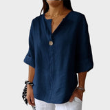 Zamma | Blusa in lino con scollo a V