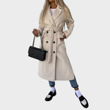 Gina | Cappotto Lungo con Rever e Bottoni