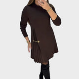 Veronica | Vestito Plissettato con Catena