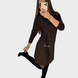 Veronica | Vestito Plissettato con Catena