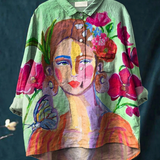 Isabella | Maglietta Casual da Donna con Ritratto in Pittura ad Olio