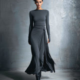 Cristina | Vestito midi con nodo laterale