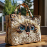 Borsa™ Artigianale Gatto Bianco con Occhi Blu