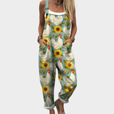 Matilde | Mono Stampa Spalline con Girasoli Comodo