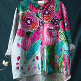 Margherita | T-shirt Casual con Stampa Floreale Vintage