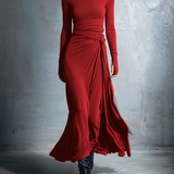 Cristina | Vestito midi con nodo laterale