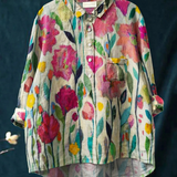 Lucia | Maglietta Casual in Stile Vintage con Motivo Floreale da Donna