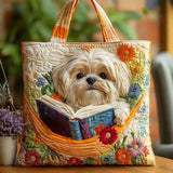 Borsa™ Artigianale Shih Tzu con Libri e Fiori