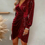 Maddalena | Vestito Midi Natalizio con Scollatura a V