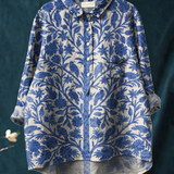 Emma | Camicia Casual Vintage con Stampa Floreale Indiana da Donna