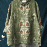 Aurora | Camicia Casual con Stampa Floreale Etnica Vintage da Donna