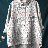 Flavia | Camicia Casual da Donna con Motivo Floreale Rosa di Primavera