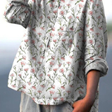 Flavia | Camicia Casual da Donna con Motivo Floreale Rosa di Primavera