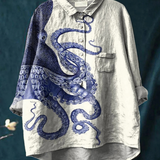 Ginevra | Maglietta Casual con Arte di Tentacoli di Polpo