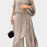Flavia | Completo Fluido di Due Pezzi con Top Largo e Gonna Asimmetrica