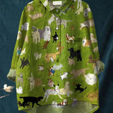 Eleonora | T-shirt casual con arte di cani