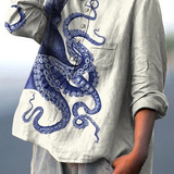 Ginevra | Maglietta Casual con Arte di Tentacoli di Polpo
