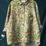 Vittoria | Maglietta Casual in Stile Vintage con Motivo Floreale di Animali
