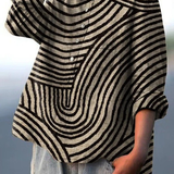 Giulia | Camicia casual con stampa circolare di linee