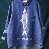 Viola | T-shirt Casual con Stampa di Sardina
