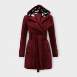 Carmen - Cappotto elegante con cappuccio e cintura