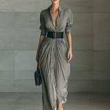 Maddalena | Abito lungo plissettato elegante