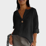 Zamma | Blusa in lino con scollo a V