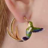 Orecchini Vintage con Colibrì in Smalto