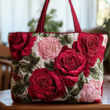 Borsa imbottita realizzata a mano con rose