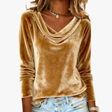Ginevra | Blusa in Velluto con Scollatura Morbida