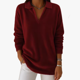 Greta | Maglione Morbido in Velluto con Scollatura a V