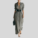 Maddalena | Abito lungo plissettato elegante