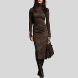 Ambra | Vestito midi lungo marrone