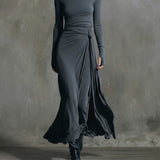 Cristina | Vestito midi con nodo laterale