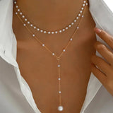 Collana a Due Giri con Perle e Pendenti