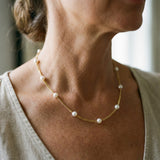 Collana Dorata con Perla Naturale