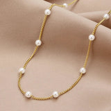 Collana Dorata con Perla Naturale