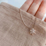 Collana di Cristallo con Neve Brillante in Oro e Argento