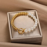Bracciale Elegante in Oro e Margherite