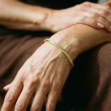 Elegante bracciale in cristallo con due file in oro
