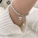 Bracciale elegante con cuore d'argento