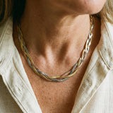 Collana elegante in oro e argento