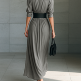 Maddalena | Abito lungo plissettato elegante