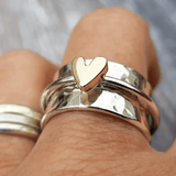 Mireia - Anello in Argento Cuore Dorato