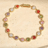 Bracciale a cuore retro dorato "Amore Arcobaleno"