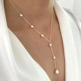 Collana rétro con perla pendente