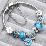 Braccialetti retro blu in argento