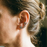 Orecchini retro a forma di fiore con clip
