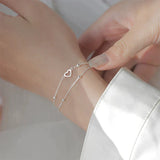Bracciale regolabile con cuore d'argento
