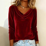 Ginevra | Blusa in Velluto con Scollatura Morbida